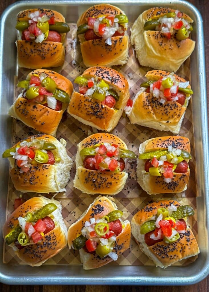 Mini Chicago Hot Dog Sliders