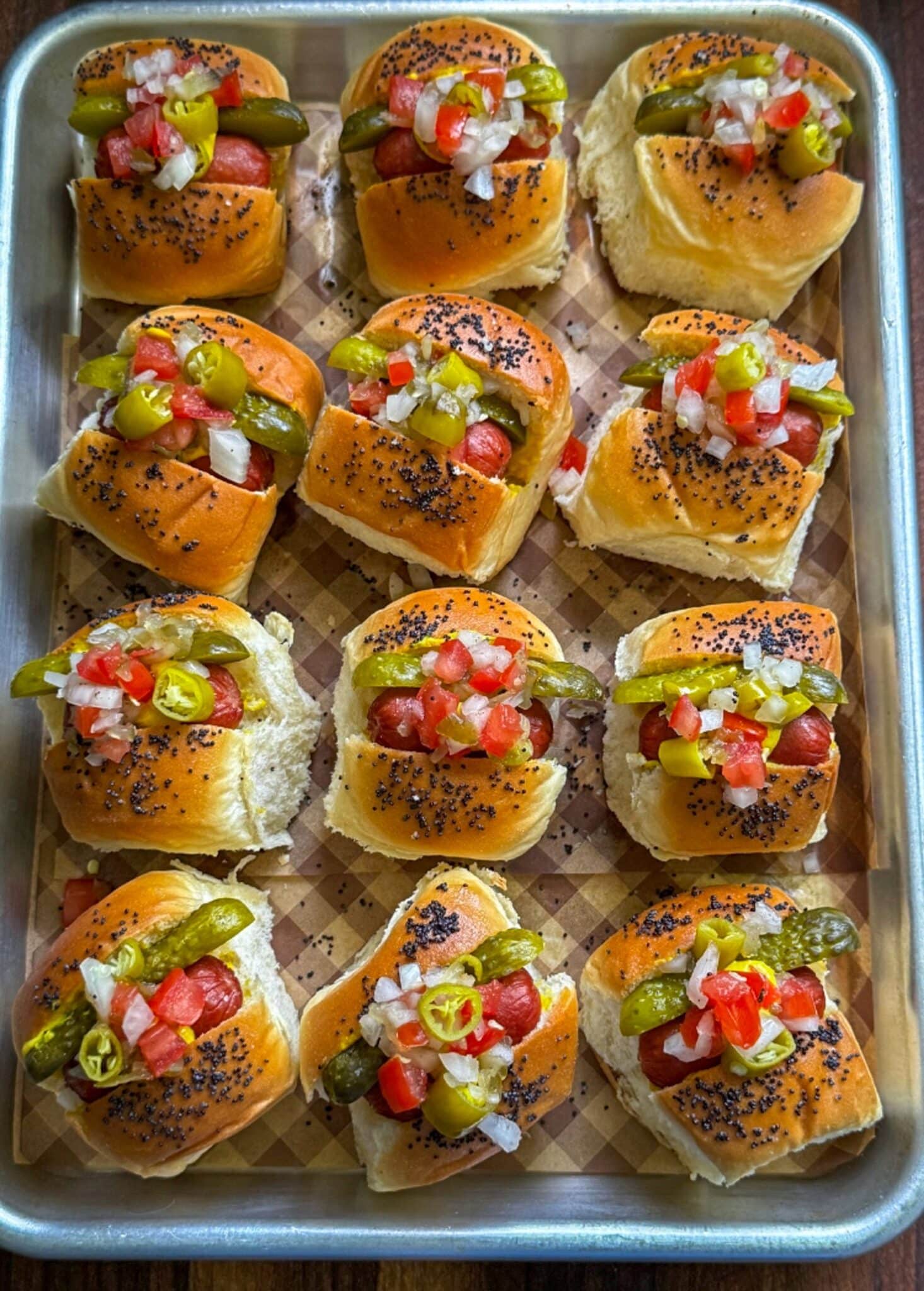 Mini Chicago Hot Dog Sliders