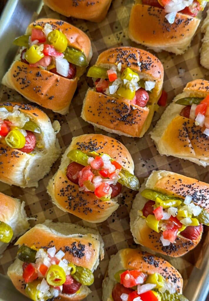 Mini Chicago Hot Dog Sliders