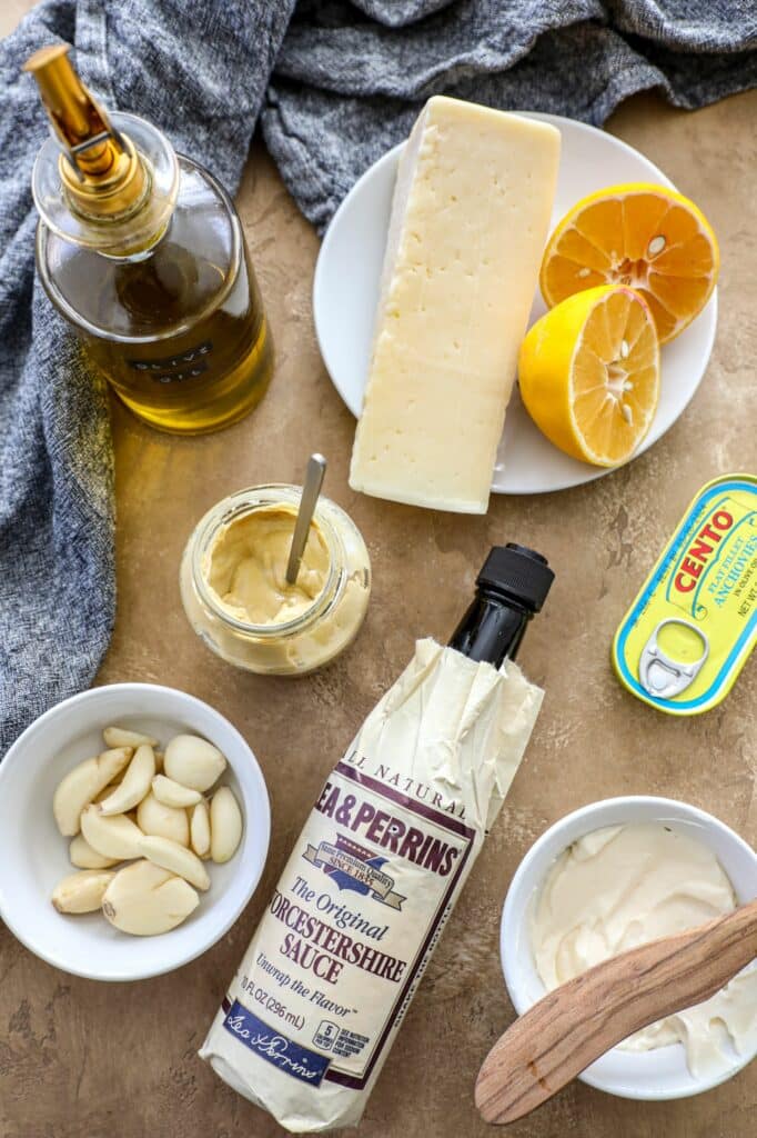 Shredded Kale And Cabbage Caesar Salad dressing ingredients