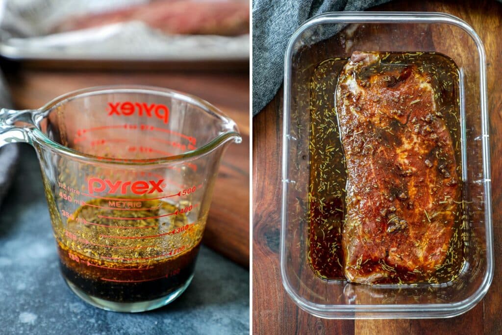 Marinating a flat iron steak