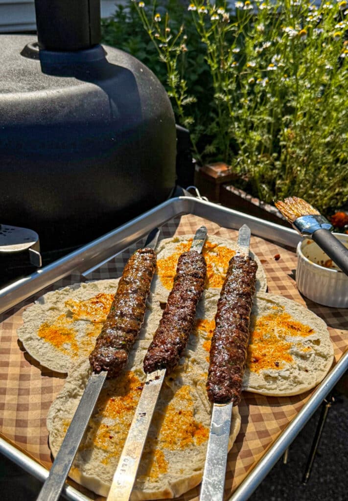 grilling the armenian kofta kebabs