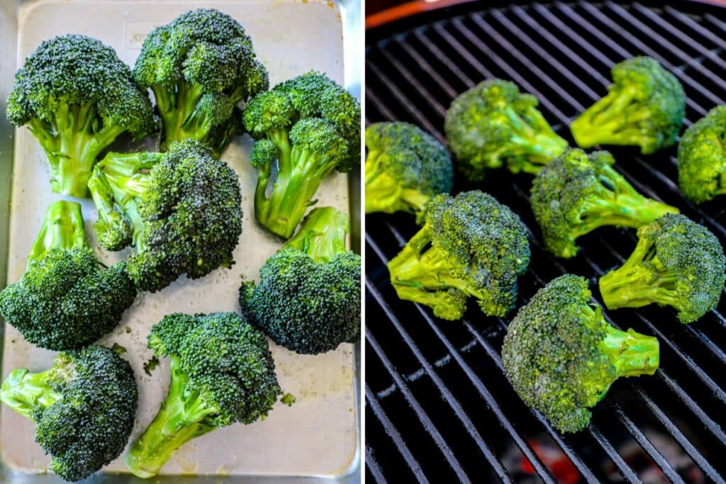 How to grill broccoli in step by step photos.