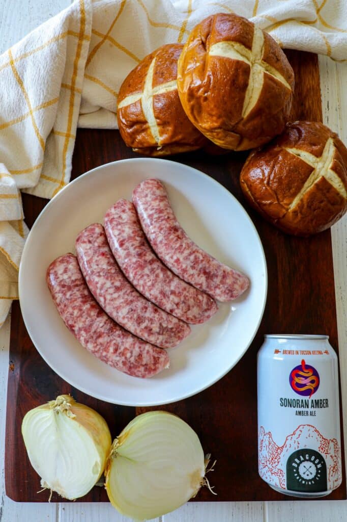 Grilled Brat Burgers Recipe ingredients