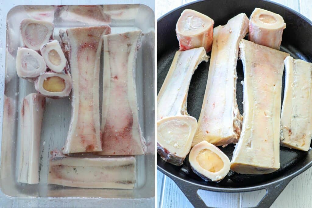 Preparing bone marrow for smoking in step by step photos.