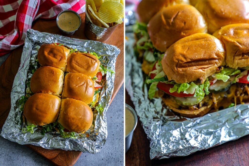 Animal Style Sliders Recipe assembled