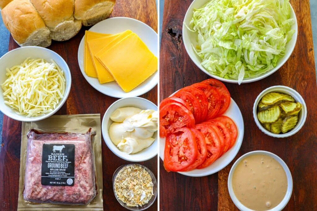 Animal Style Sliders Recipe ingredients