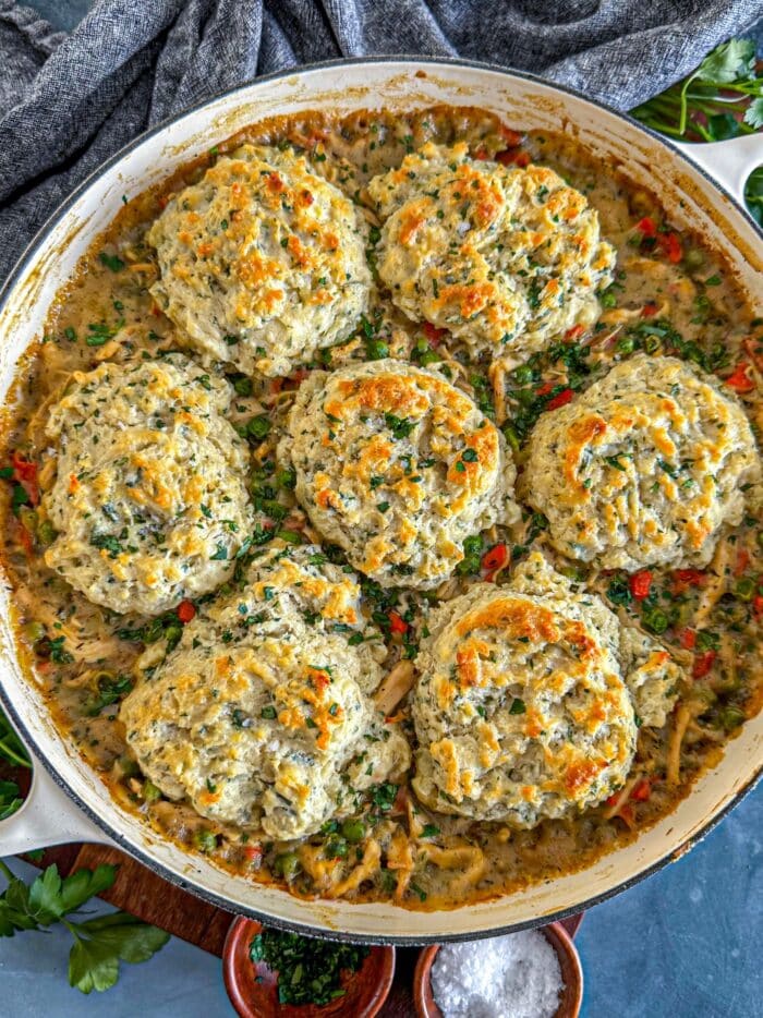 Dutch Oven Chicken and Biscuits