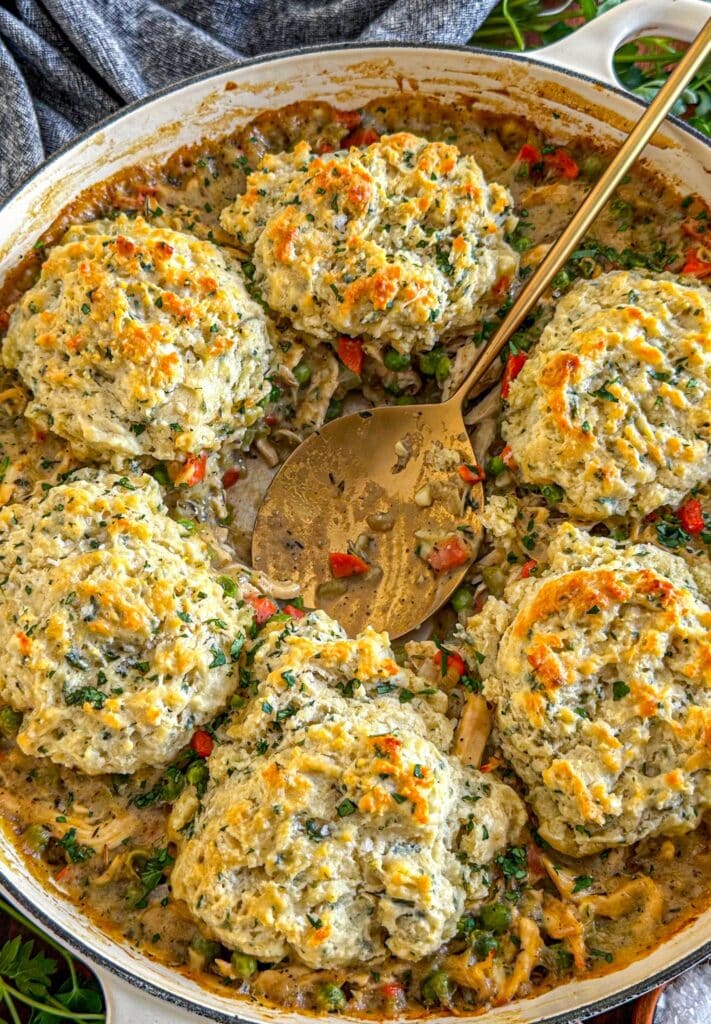 Dutch Oven Chicken and Biscuits