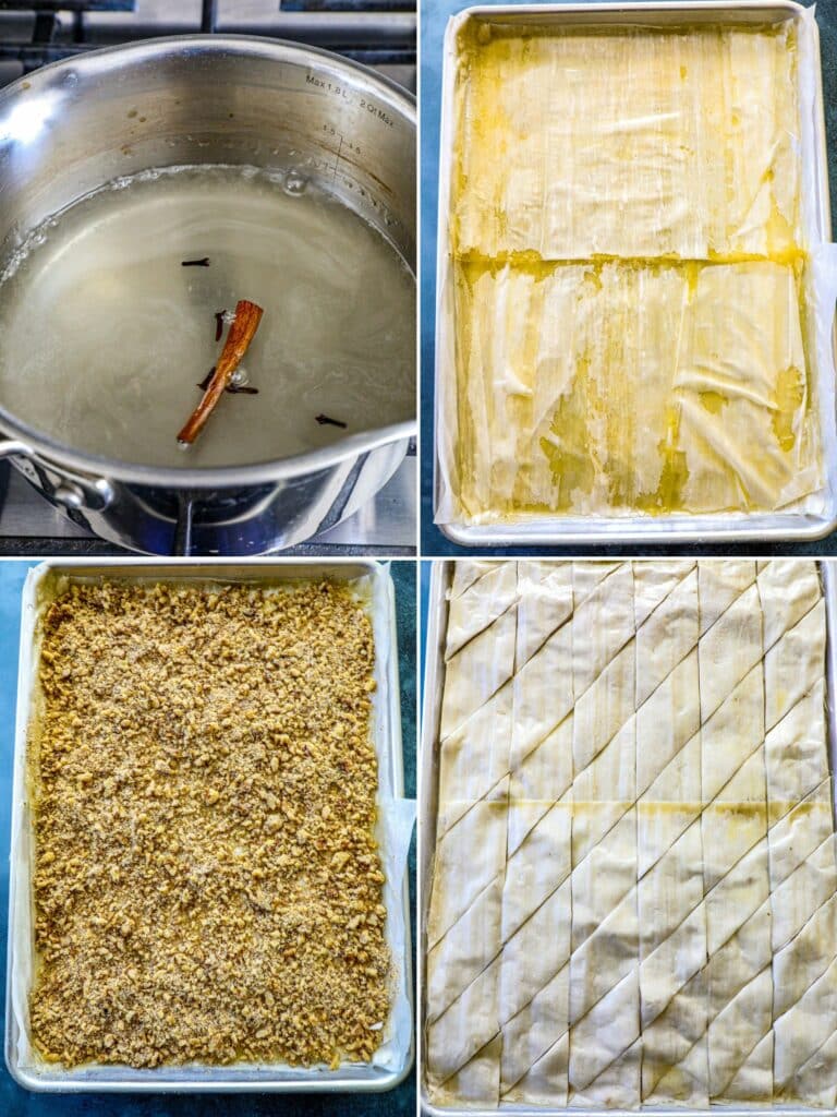 Steps for making paklava