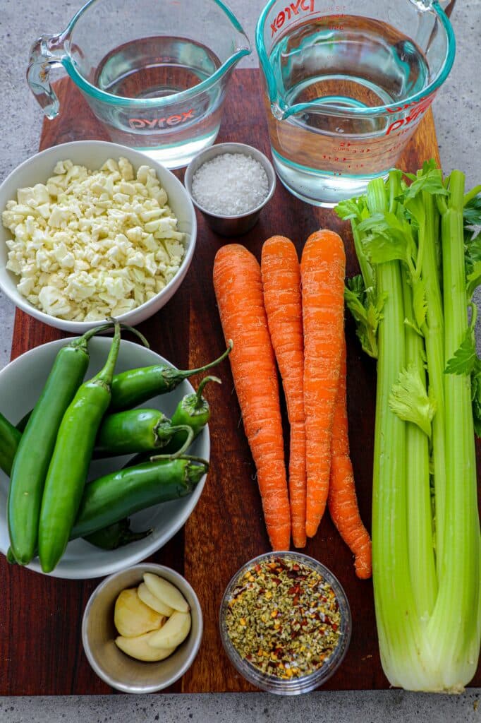 Chicago Style Giardiniera Recipe ingredients