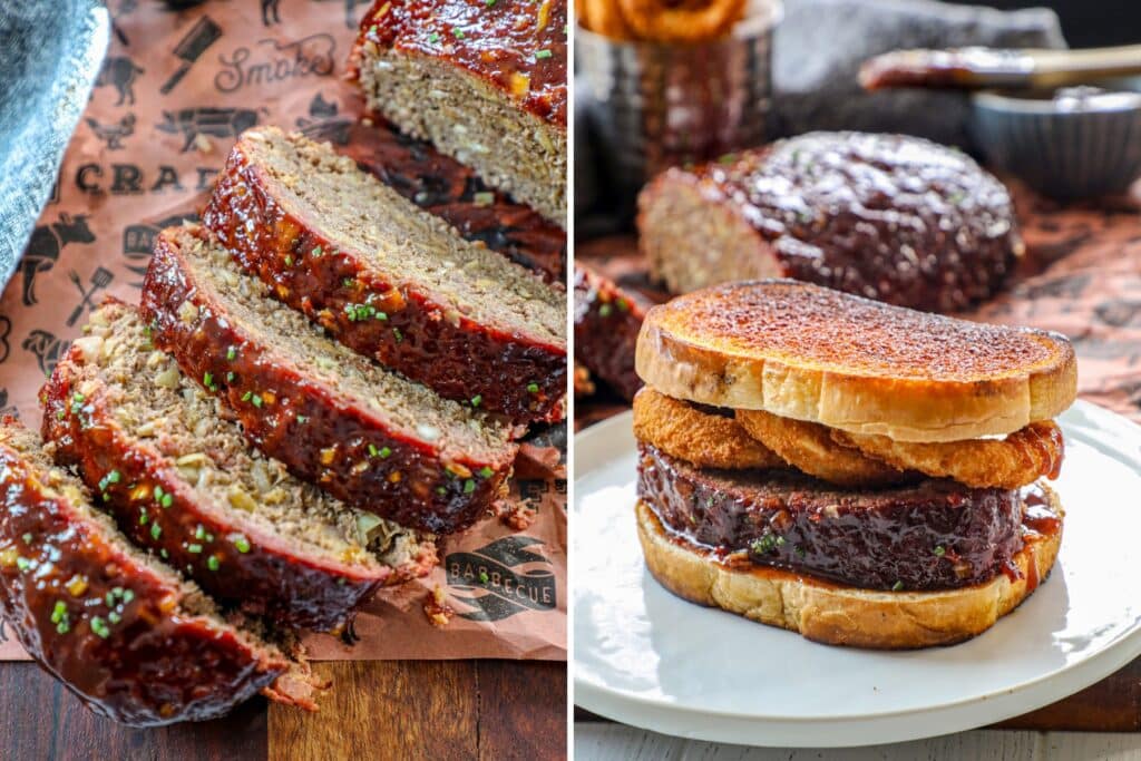 Sliced smoked meatloaf