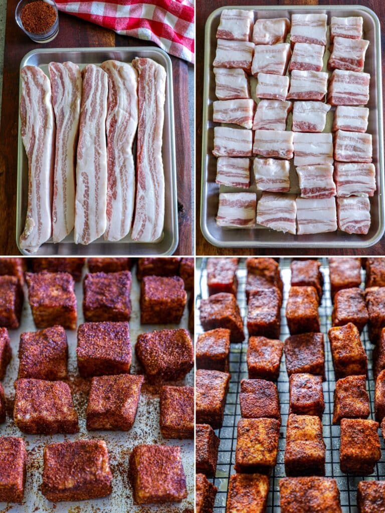 steps for prepping pork belly to make burnt ends