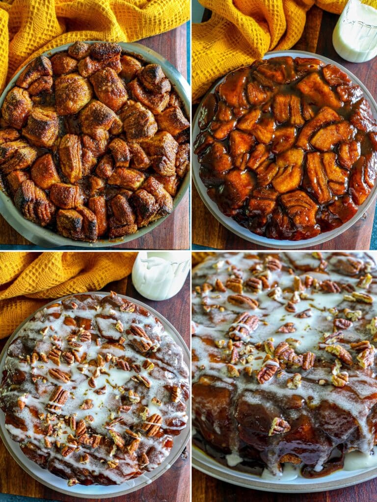 Baking and serving Pumpkin Spice Monkey Bread Recipe
