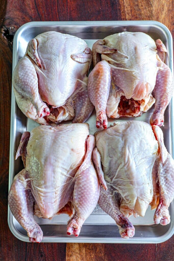 Raw cornish hens