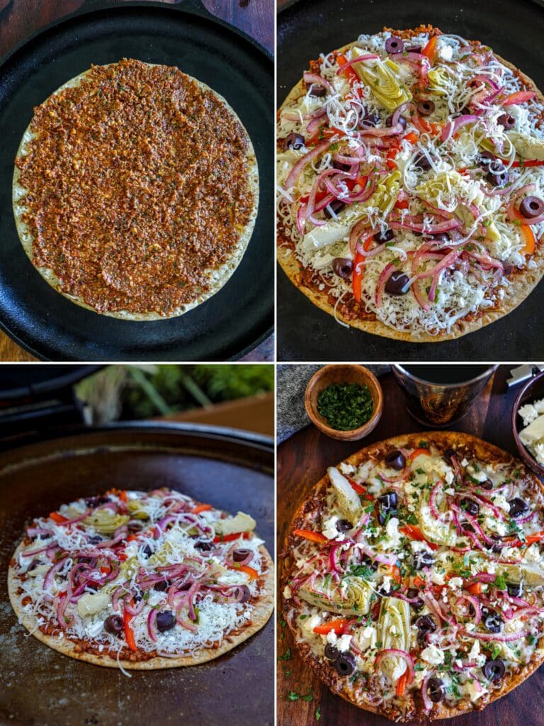 Steps for making Lavash pizza