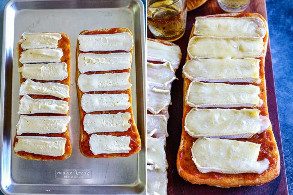Baking the brie bread with pumpkin butter