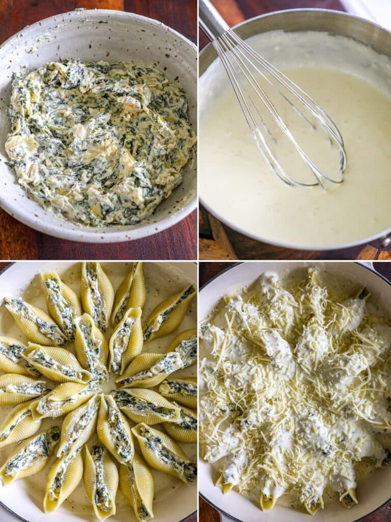 Assembling and making the stuffed shells