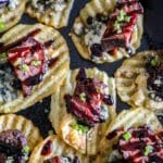 Steak crostini on chips