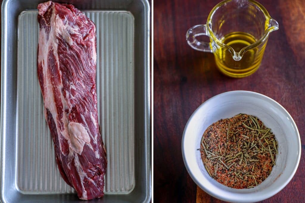 Ingredients for making grilled hanger steak