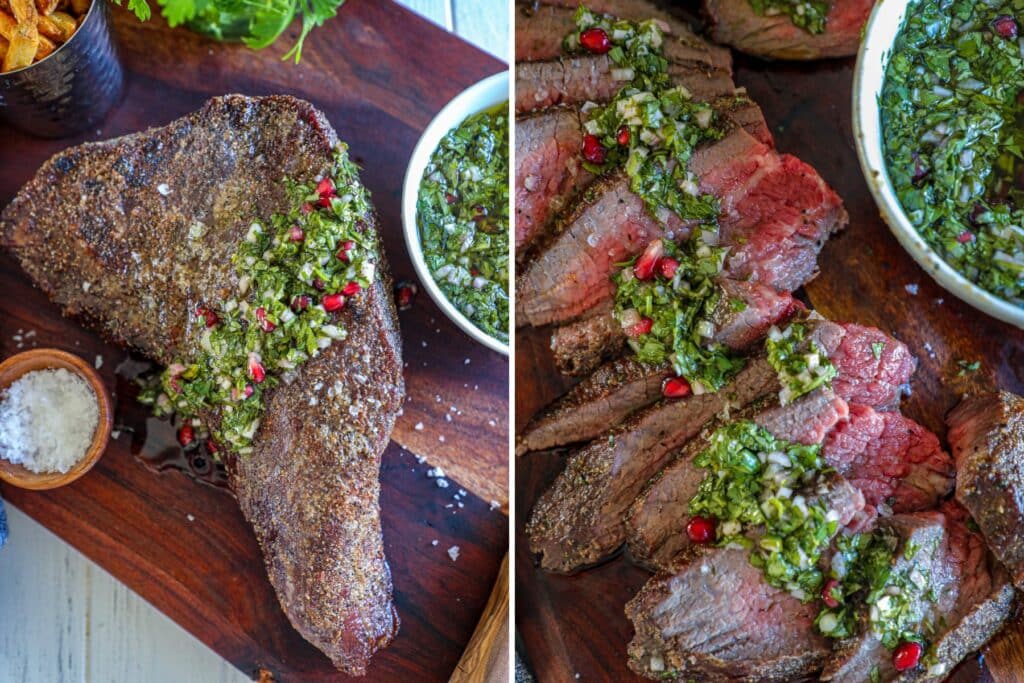 Slicing and serving the oven roasted tri tip