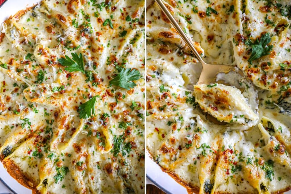 baked spinach artichoke stuffed shells
