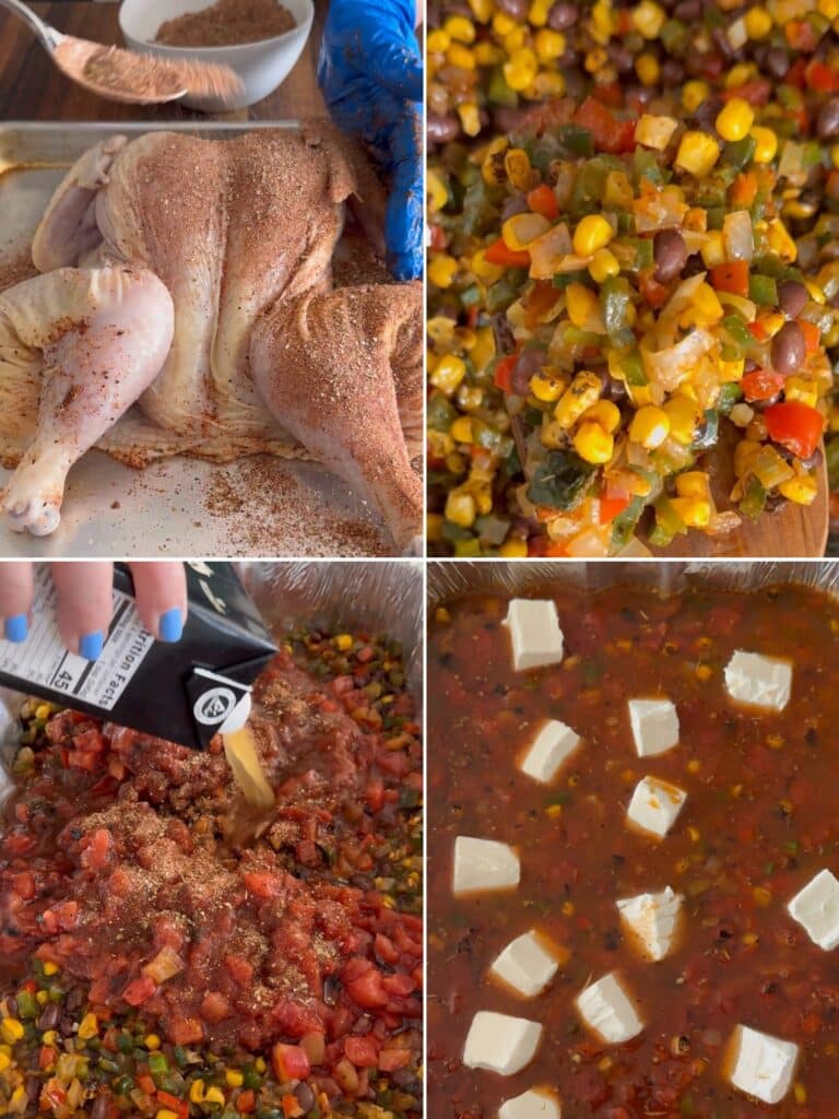 How to prep smoked white chicken chili with a whole chicken