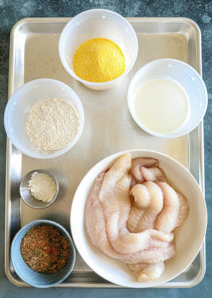 ingredients to make breaded catfish for air frying
