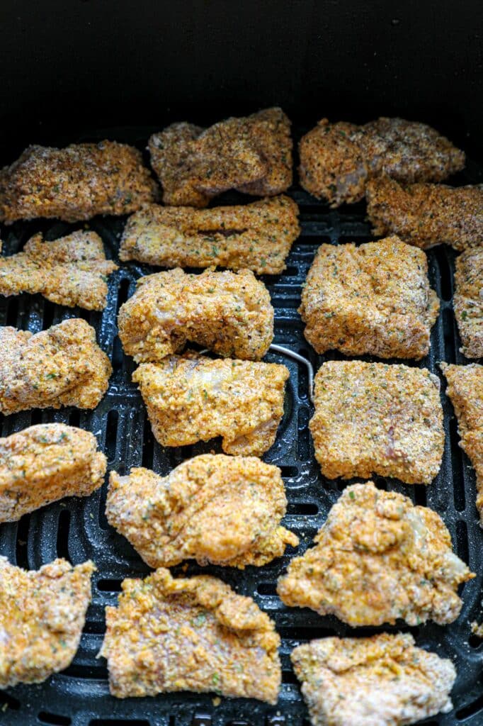 Catfish nuggets in the air fryer basket