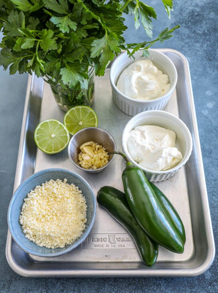 Aji Verde Ingredients on tray
