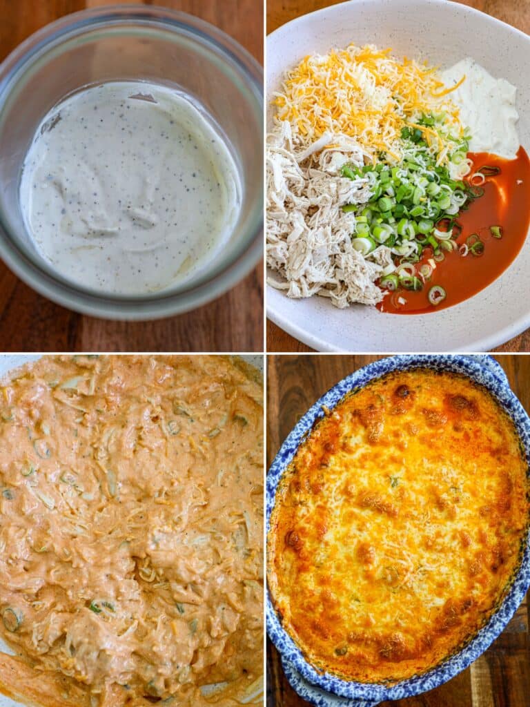 Preparation and cooking high protein buffalo chicken dip