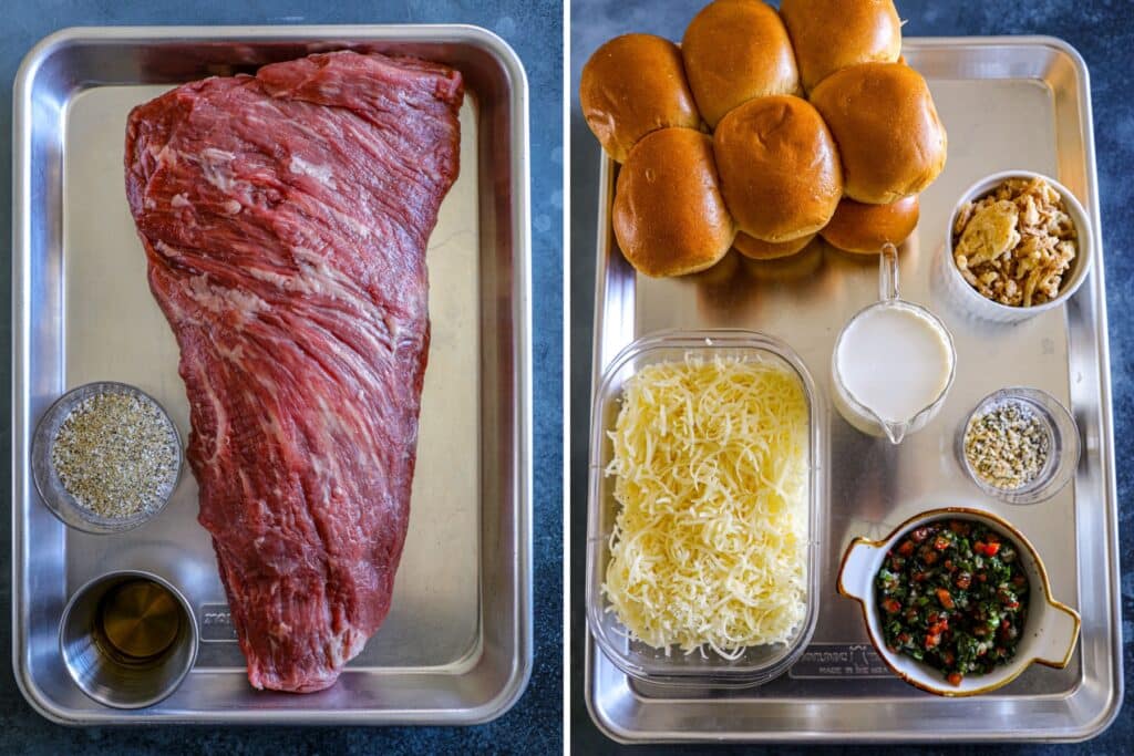 Ingredients needed for Tri Tip Sliders