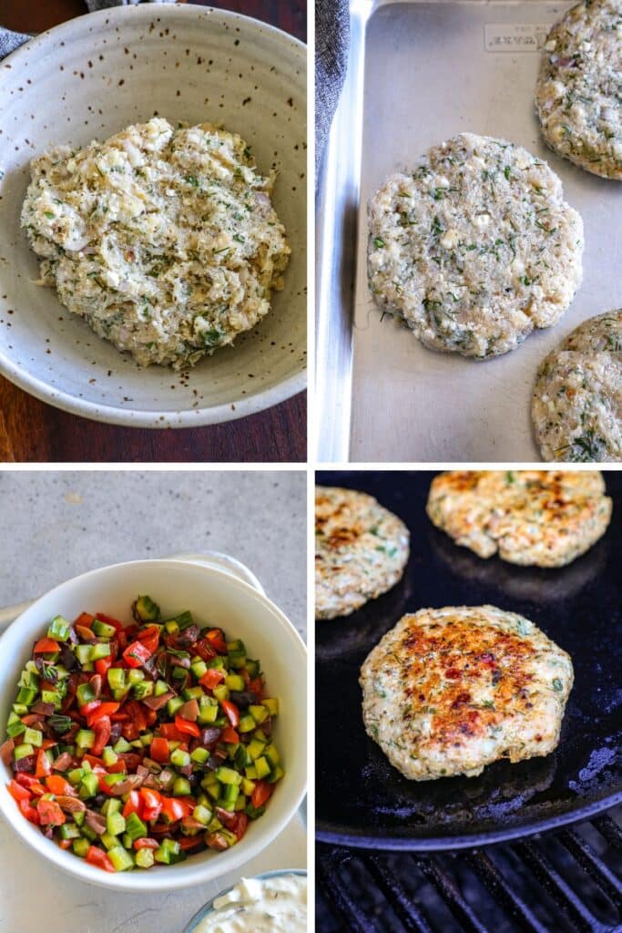 How to make and grill the greek chicken burgers
