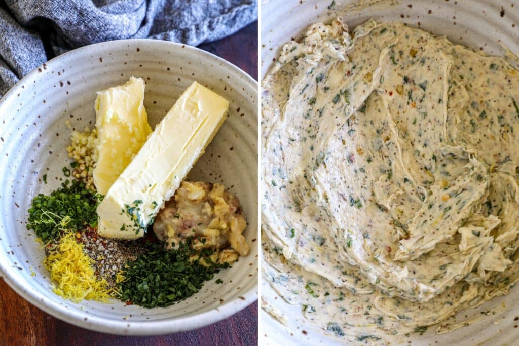 Making the bone marrow compound butter