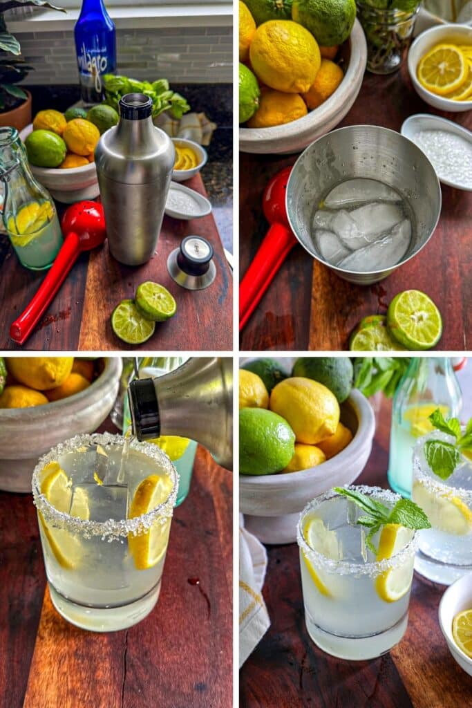 Steps for mixing this limoncello margarita