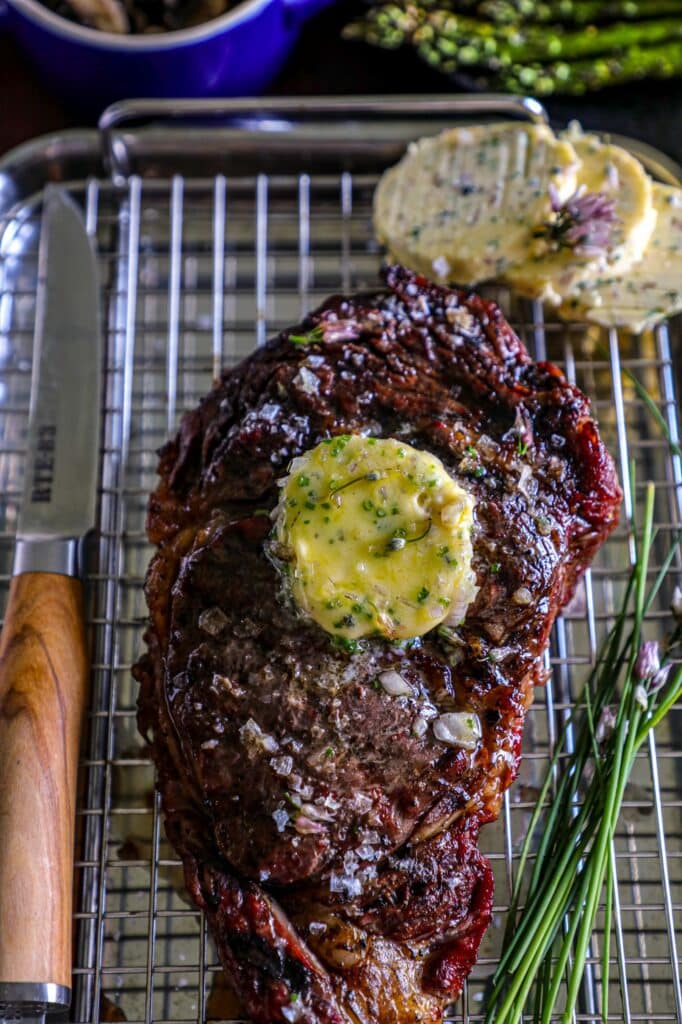 Chive Butter Recipe on steak