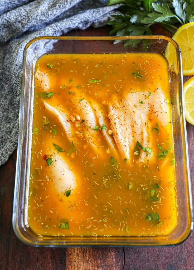 marinating the chicken