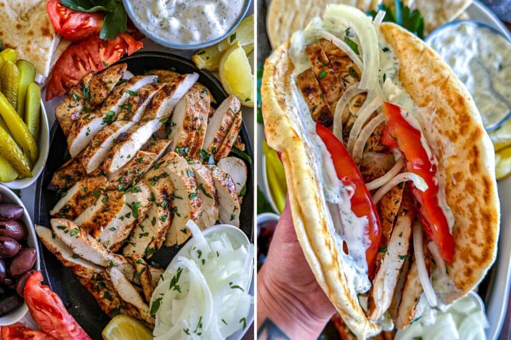 Grilled Chicken Pita Wraps
