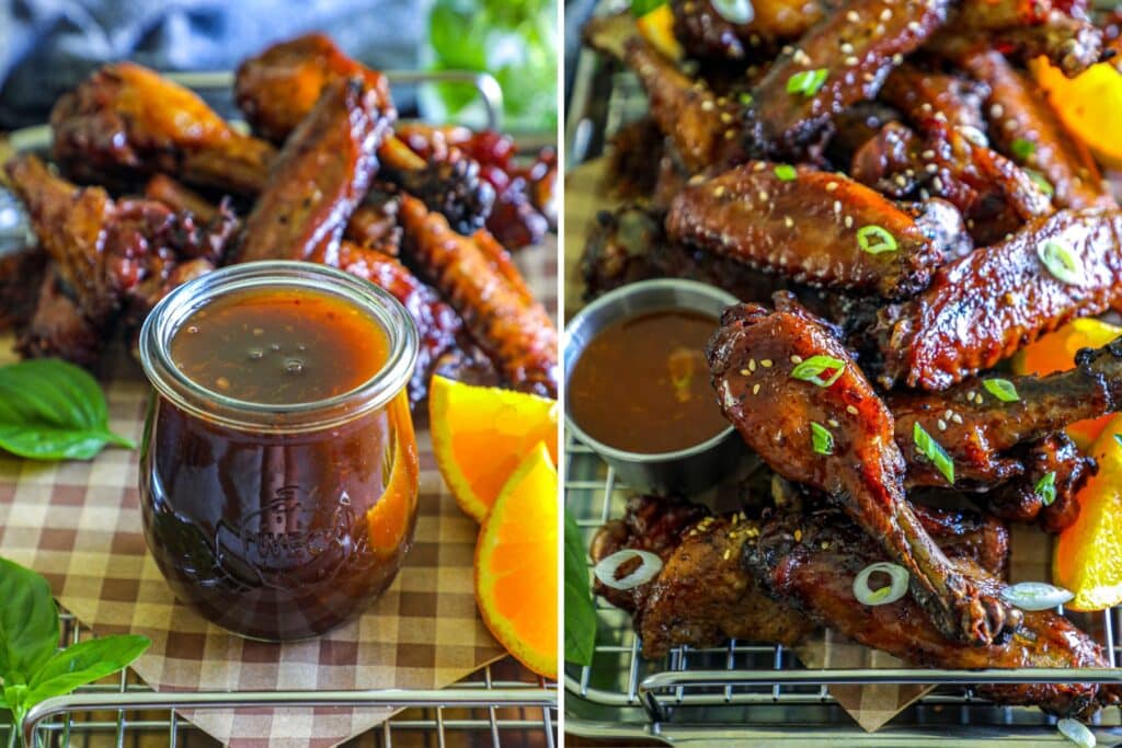 How to make the orange sauce for smoked duck wings