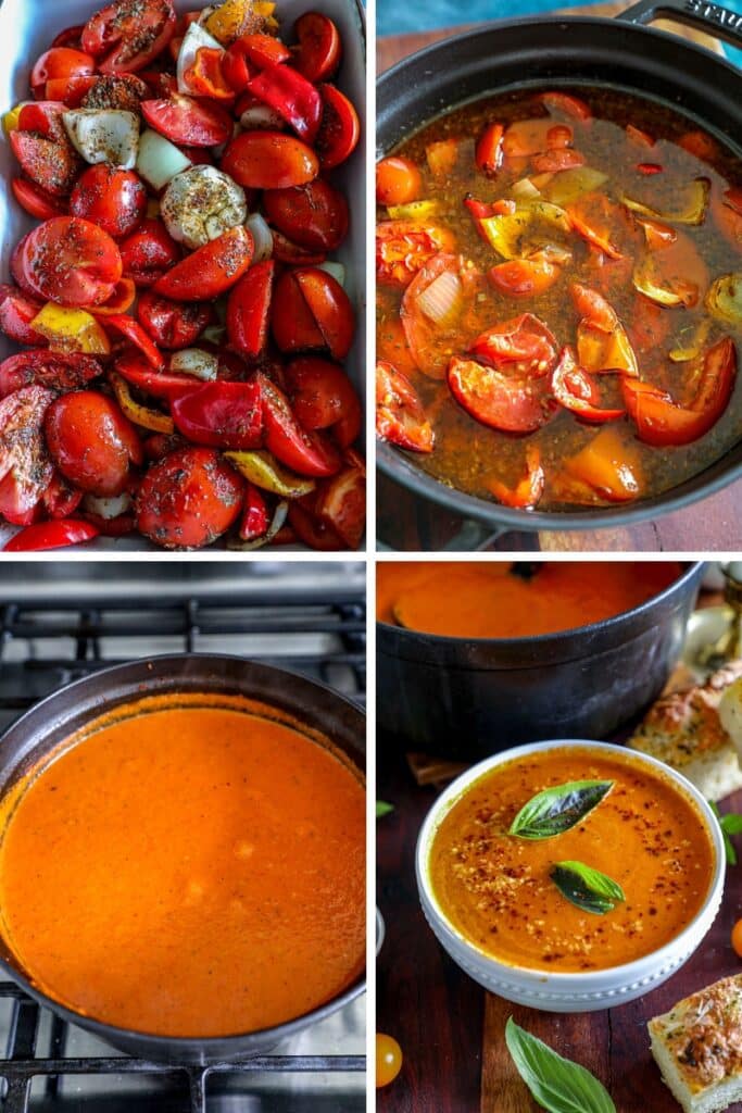 Step by step cooking the Roasted Red Pepper Tomato Soup