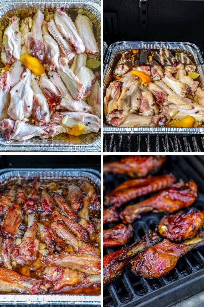 Steps for making smoked duck wings