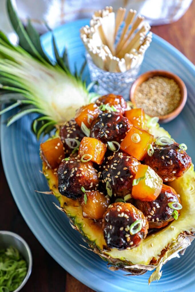 Teriyaki pork meatballs