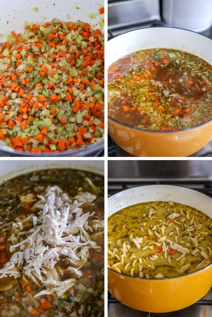 Steps for making Dutch Oven Chicken Noodle Soup
