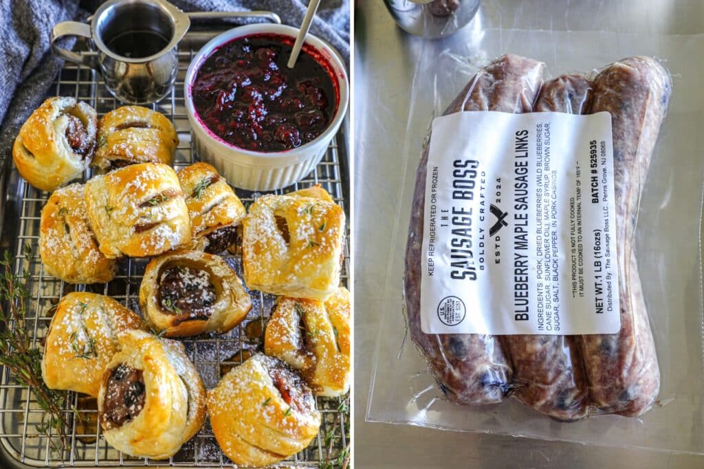 Blueberry maple sausage rolls
