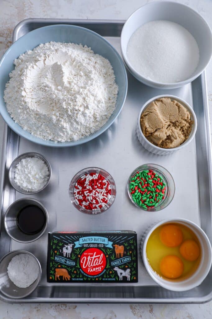 Christmas Sugar Cookie Bars Recipe ingredients