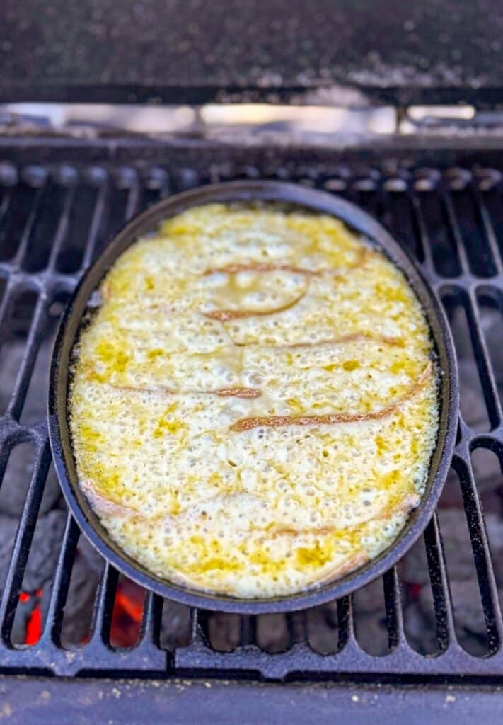 Raclette Sandwiches Recipe - Melted cheese on the griddle