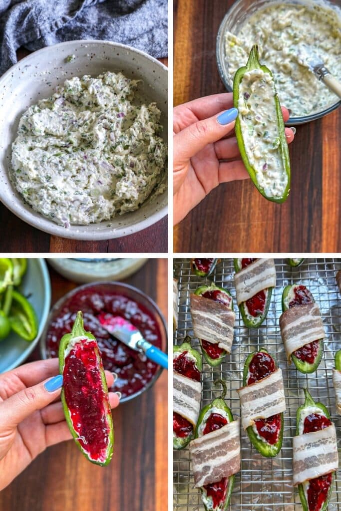 Steps for making the Cranberry Brie Jalapeno Poppers Recipe