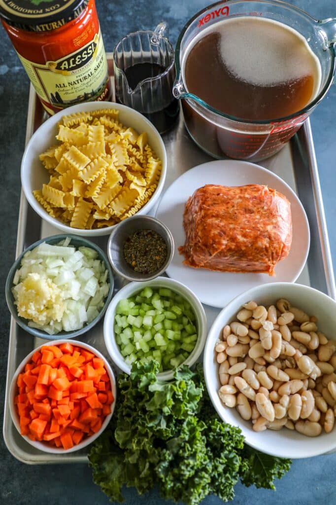 Spicy Italian Sausage Pasta Fagioli ingredients