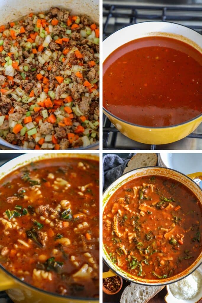 Steps for making Spicy Italian Sausage Pasta Fagioli