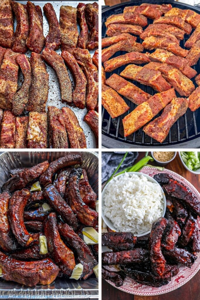 Steps for smoking and glazing the ribs